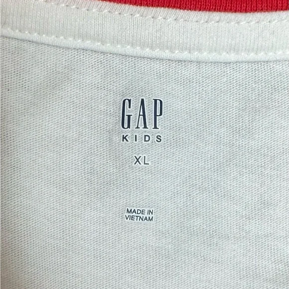 GAP Peace Sign Flag Short Sleeve Flippy Sequin Tee, Size XL, MSRP $22 - Picture 5 of 7